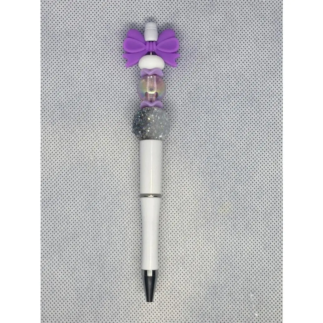 Purple Bow White pen