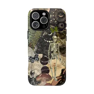 Gothic Skeleton iPhone Case - Witchy Aesthetic Celestial Phone Accessory, Lightweight Customized Casing & Shell for iPhone 17,16,15,14,13,12,SE,Max,Pro,Gift