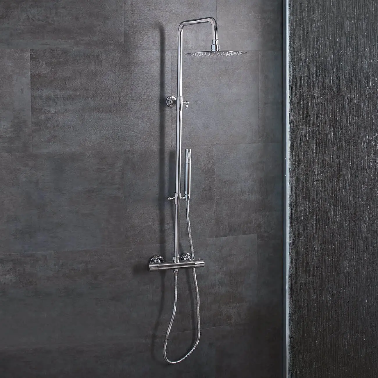 Thermostatic Exposed Shower Set with Handshower - Chrome