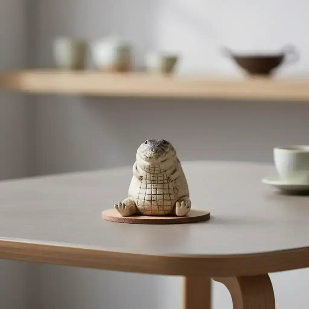 Baby Crocodile Shaped Tea Cup Decoration, Creative Cute Crocodile Tea Cup Ornament, Decor Figurine, Cute Animal Design, Home Decor for Living Room Bedroom Office, Resin Animal Sculptures, Resin Animal Ornaments, Decorations And Ornaments