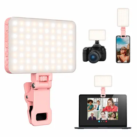 Newmowa 2000mAh Rechargeable LED Photography Flash - Clip-On Selfie Lights for Phones/Laptops/Cameras, Smart Light Sensor, 3 Modes, Content Creator Accessories for Makeup Selfie Accessories Photographic Kit Cellphone Smartphone