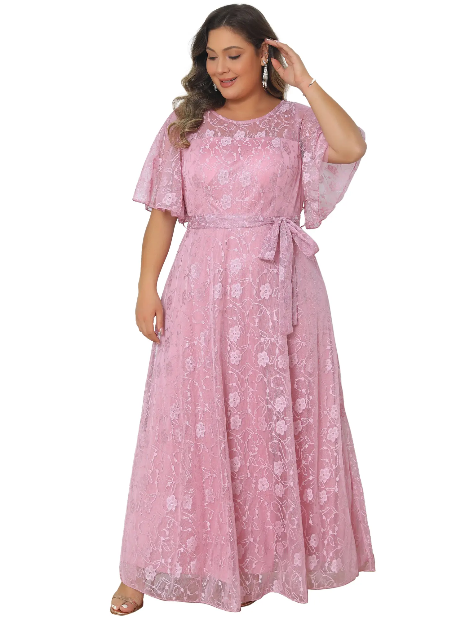 plus size wedding guest formal dresses Plus Size Knee Length Chiffon Wholesale Wedding Guest Dresses With Lon
