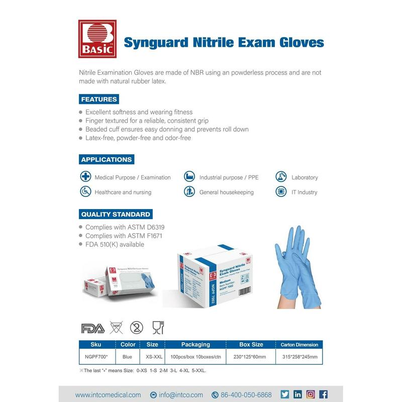 Basic (Case of 1000) Medical Synmax Vinyl Exam Gloves - Latex-Free & Powder-Free -Baking and Food Preparation Use - Hand, Rubber, Cleaning, Durable Material