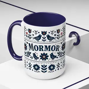 Mormor Swedish Floral Mug, Scandinavian Folk Art Coffee Cup, Mothers Day Present