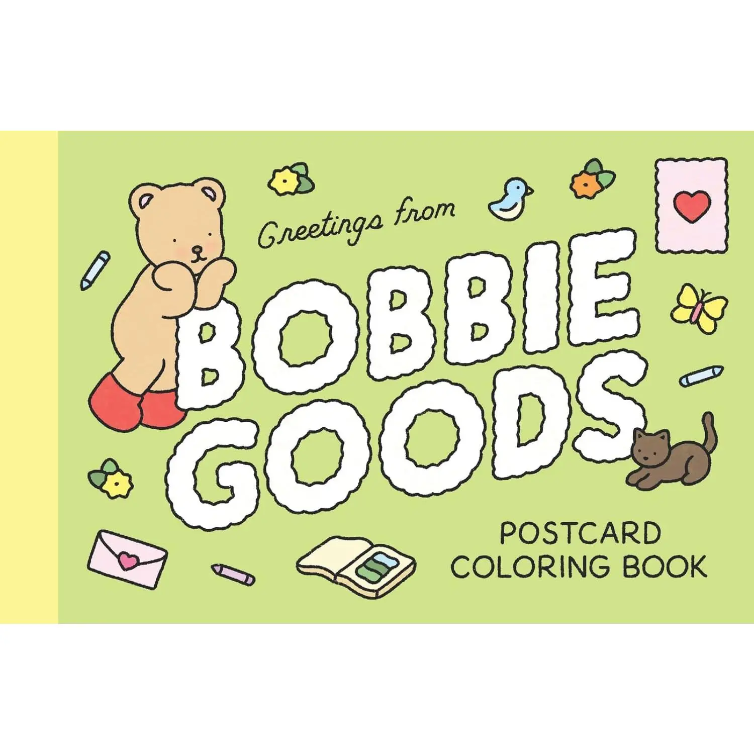 Bobbie Goods Postcard Coloring Book - Official 20-Postcard Hand-Drawn Designs Creative Vibes Activity Book for Greeting Cards