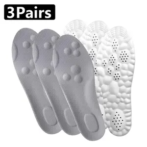 4D Cloud Soft Insoles for Men & Women, Package  for 3 pairs-Comfort Breathable Memory Foam Cushioning Insoles, Trim to Fit Steppers Insoles Fit Most Shoes