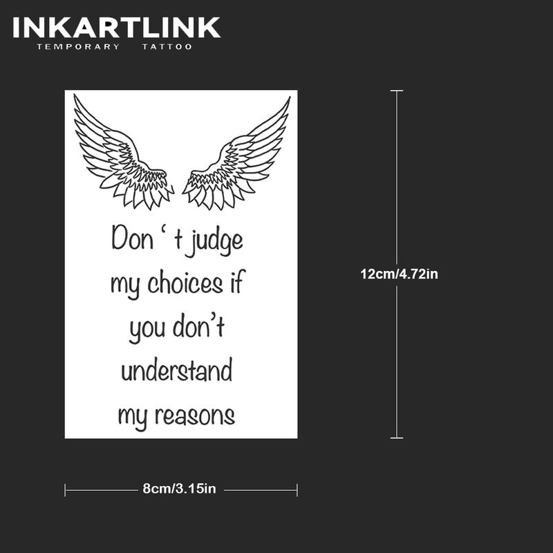 INKARTLINK Tattoo Tech, 2 Sheets Semi-Permanent Temporary Tattoos ,Criticize Cautiously,Adult Art Design,Lasts 1-2 Weeks, Waterproof, Realistic Look, No Adhesive, No Reflection,For Man And Woman,Ideal for Swimming, Party