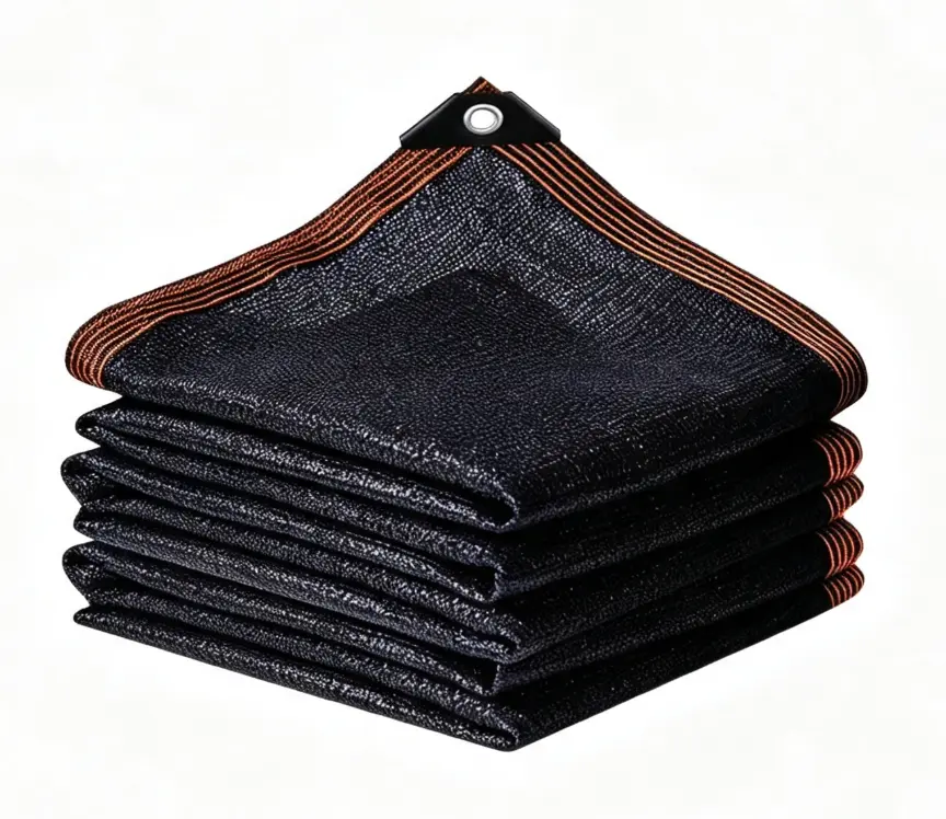 Black Heavy‑Duty UV‑Resistant Shade Net, Waterproof Sun Shade Cloth Tarp with Reinforced Edges & Metal Grommets, Heat‑Reduction Dustproof Lightweight Canopy for Patio, Garden, Farm, Pool, Greenhouse, Pet Kennel & Carport