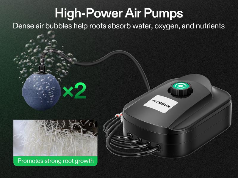 VIVOSUN DWC Hydroponics Grow System with Top Drip Kit, 5-Gallon Deep Water Culture, Recirculating Drip Garden System with Multi-Purpose Air Hose, Air Pump, and Air Stone (2 Buckets + Top Drip Kit) VIVOSUN DWC Hydroponics Grow System with Top Drip Kit, 5-Gallon Deep Water Culture, Recirculating Drip Garden System with Multi-Purpose Air Hose, Air Pump, and Air Stone (2 Buckets + Top Drip Kit)
