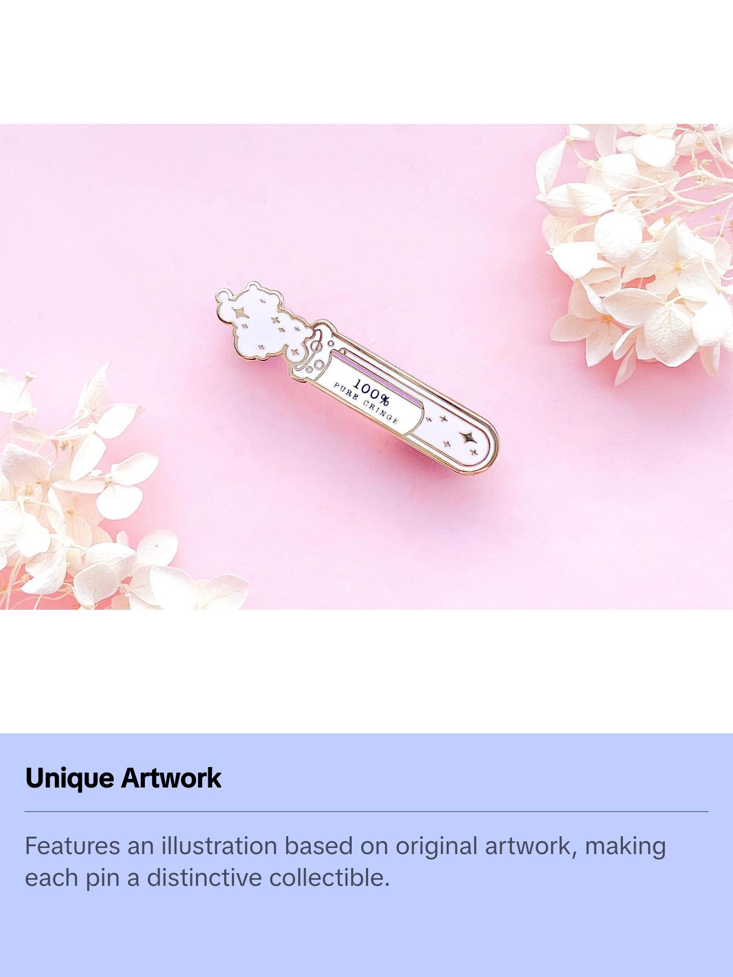 100% Pure Cringe Test Tube Enamel Pin