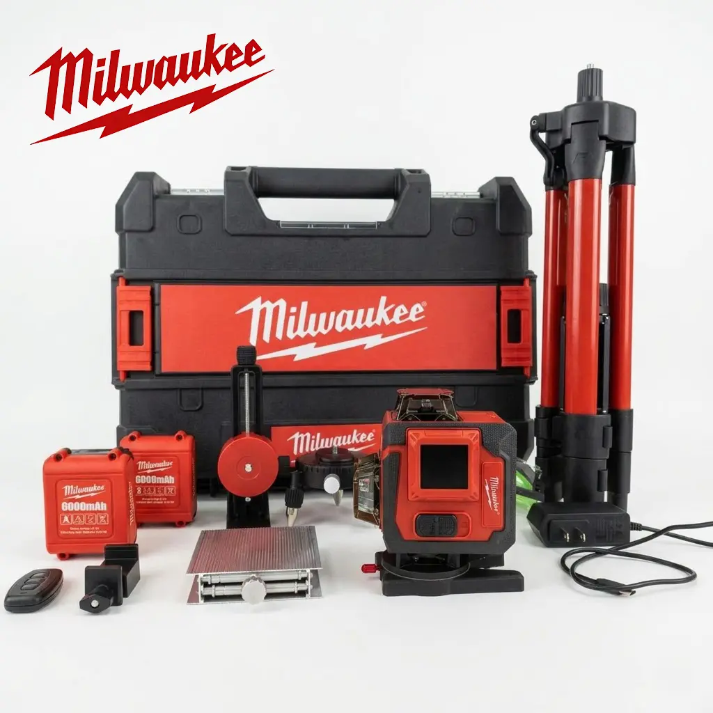 Milwaukee 360° Auto-Leveling Electronic Laser Level Kit, Full Precision Layout System for Construction Projects & DIY Enthusiasts, Enhances Efficiency in Hand Tools & Hardware Work
