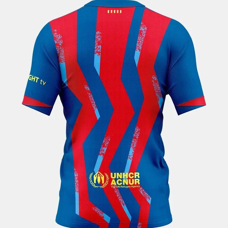2526 New Model No. 11 Raphinha Fan Edition Short-Sleeve Red and Blue Colorway Soccer Jersey  Crafted with Premium Artistry