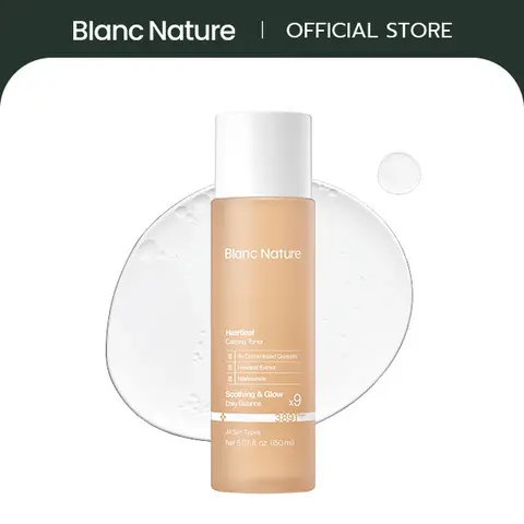 [Blanc Nature Official Shop] Heartleaf Calming Toner, Soothing and Hydrating Toner for All Skin Types with Heartleaf Extract, Centella Asiatica and Panthenol, Korean Skincare for Glass Skin, 5.07 fl oz