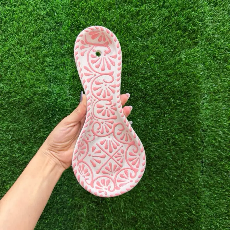 Porta Spoon Relieve (Cielito Lindo) Color Blanco Rosa Only Sets.