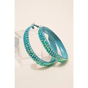 Ariel Rhinestone Hoop Earrings