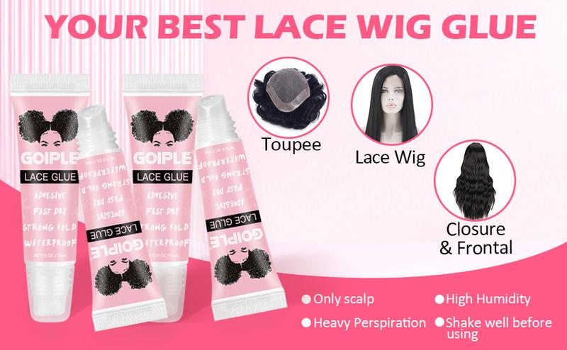 【Valentinesdaygift】Wig Glue Lace Glue for Lace Front Lace Wigs, 0.5 OZ Waterproof Lace Front Wig Glue for Wigs, Strong Hold Transparent Lace Adhesive for Hair
