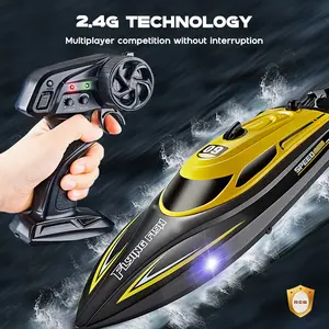 RC Speedboat for Kids & Adults, Dual Speed Modes, 2.4G Anti-Interference, 120m Remote, Recommended for Birthday Halloween Christmas Gifts