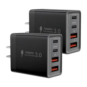 2-Pack 40W US Adapter,4 in 1 USB C Fast Charger Block, Portable Fast Charging Power Adapter with USB-C & 2 USB-A Ports for Travel and Daily Life,PD+QC Wall Charger Block Power Adapter