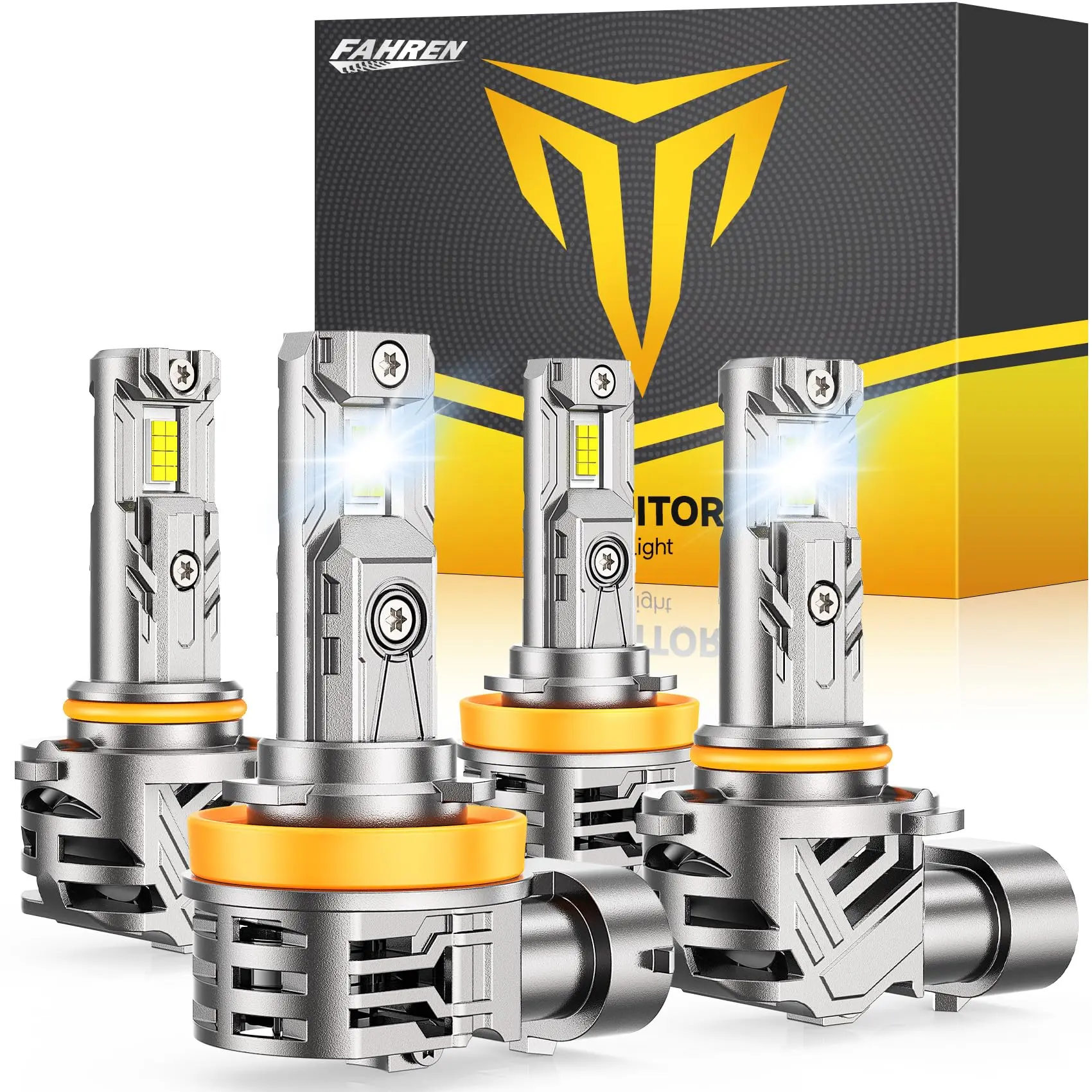 FAHREN H11 9005 Light bulbs Combo, [Upgraded&Brightest] 60000LM 900% Super Bright H9 H8 HB3 Off-Road Use or Fog Light Bulbs,6500K
