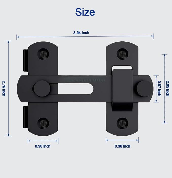 180 Degree Flip Sliding Door Lock, Stainless Steel Barn Door Lock, Sliding Door Lock For Garage, Bathroom, Outdoor Use, Home Decor