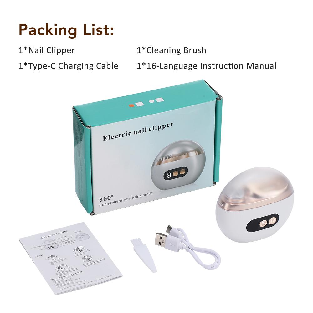 2 in 1 Electric Polishing Automatic Nailclipper, Electric Nail Trimmer with 2 Adjustable Speeds, Nail Timmer for Seniors, Kids, Adults