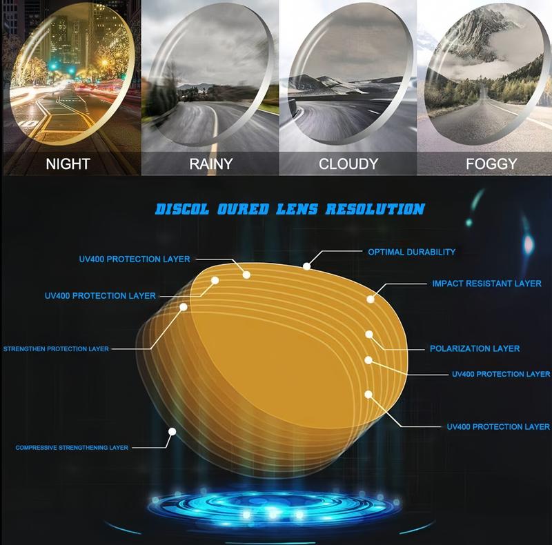 Paleshy Smart-Tint Sunglasses | Oversized Square Frame | 2-in-1 Day & Night | Polarized UV400 | Trendy Unisex Accessory