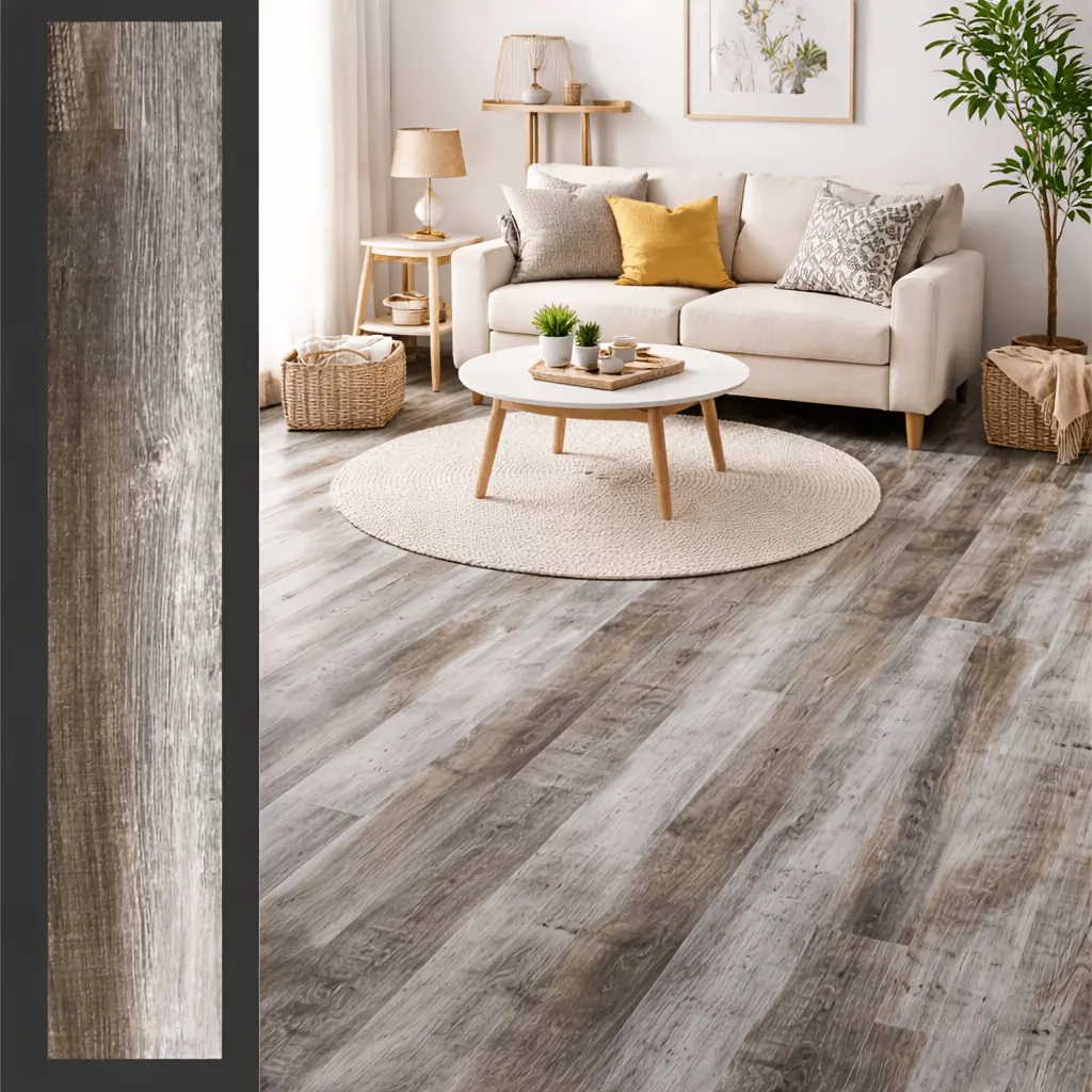 Peel And Stick Floor Tiles 36-Pack, Waterproof Vinyl Flooring Planks 36"x6", Easy DIY Install, Renter Friendly, Cover 54 Sq.ft