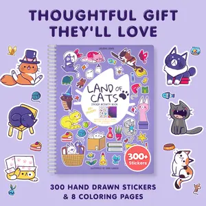 Land of Cats Sticker Book for Kids Who Love Cat Stickers - 500+ Stickers Included halloween fun