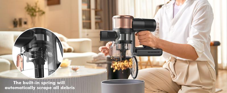 48KPa Cordless Vacuum Cleaner, 190AW Stick Vacuum with 60-Min Runtime, 4000mAh Battery, Anti-Hair Wrap, Self-Standing, LED Display for Pet Hair, Hard Floors, Carpets & Cars