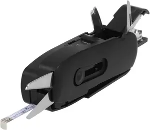 Multifunctional 10-in-1 Stapler Folding Pocket Size Stationery Office Tools Scissor Pencil Sharpener Stapler Screwdriver Tape Measure for Daily Use School Business