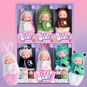 Sleep Baby 6 Animal Themed Cute Sleeping Baby Dolls Sleep Baby Plush Dolls Perfect Kids Gift Party Favors for Children