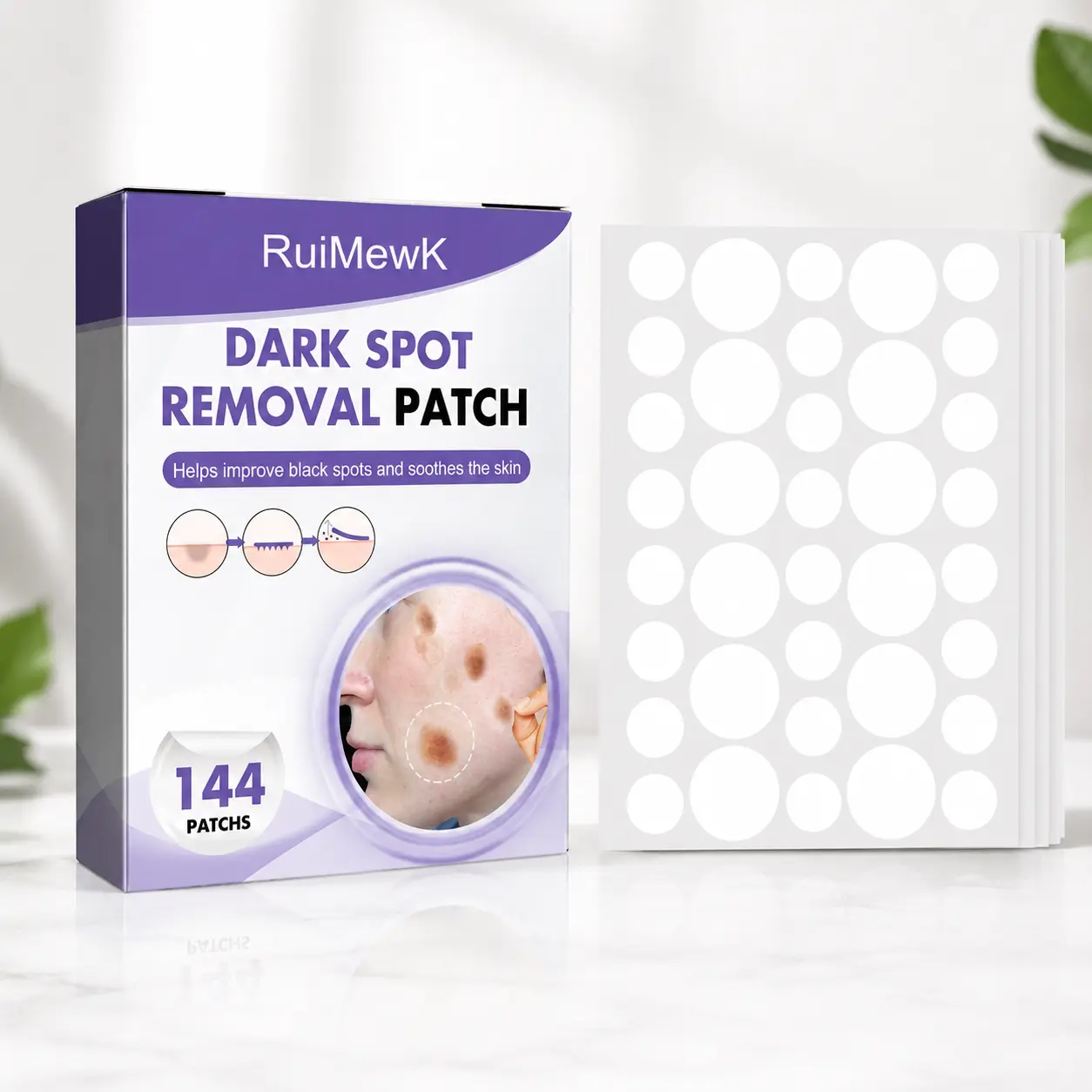 144-Count Invisible Hydrocolloid Dark Spot Remover Patch, Tea Tree Acne Treatment Sticker for Hyperpigmentation Sun Spots, Nourishing Face Brightening Skincare for All Skin Types, Fast-Acting Single Item for Flawless Skin