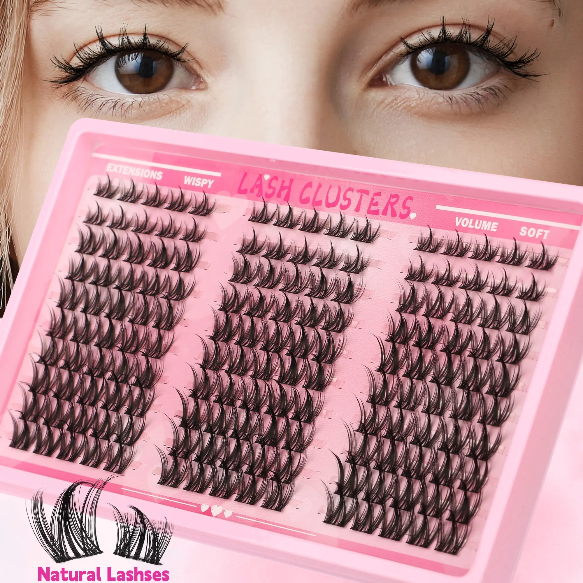 Anime Manga Style False Eyelashes, Voluminous Single Fiber Lashes, DIY C Curl Lash Extensions, Cosplay Lashes for Home Use, Anime Lash Clusters, Volume Cluster Eyelashes, Makeup, Cosmetic False Lashes