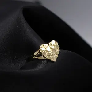 14KT Gold Heart Nugget Ring for Women Elegant and Stylish Jewelry Gift