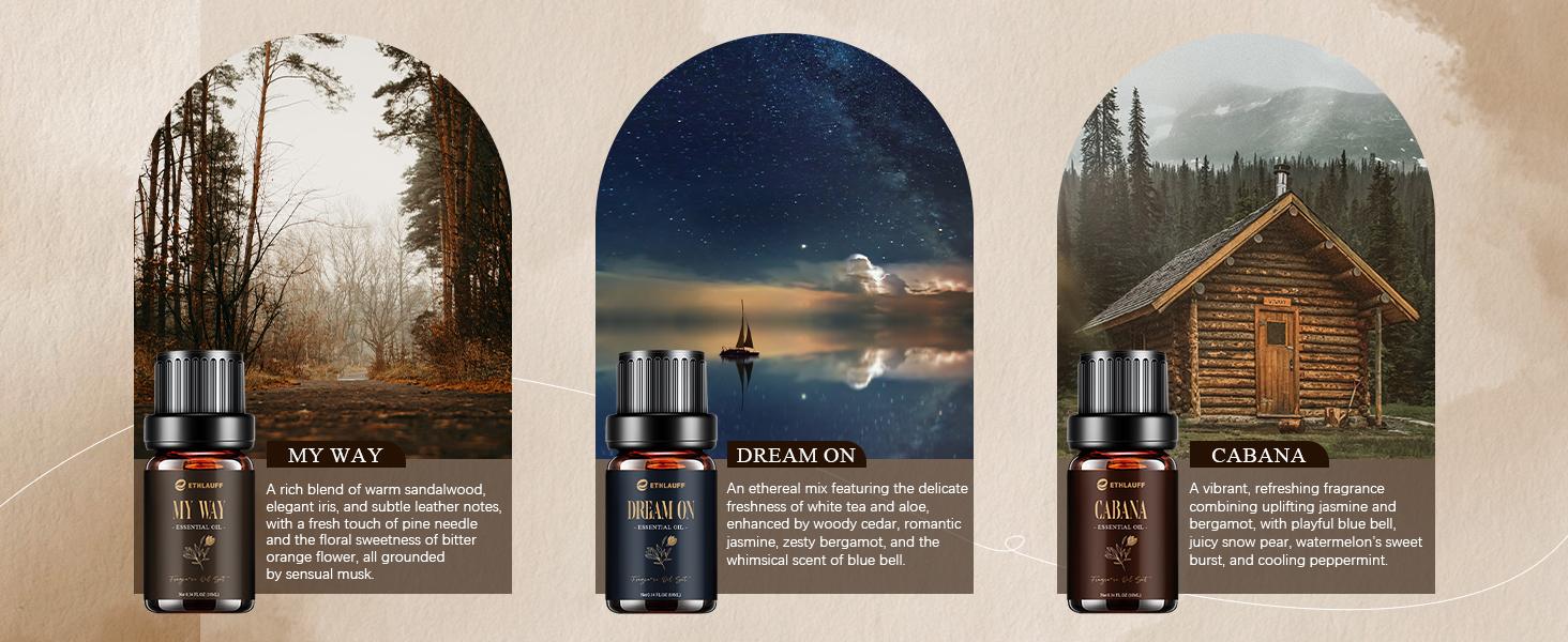 Essential Oil Collection 6x0.34 Fl oz for Diffuser Soap Candle Making Aromatherapy Perfume Fragrance Oil Set Premium Oils for Hotel Relax Men Clean Sleep