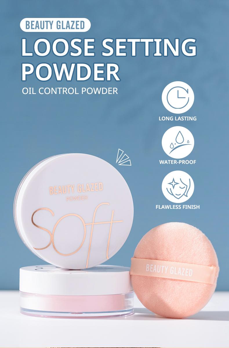 BEAUTY GLAZED Matte Oil-Controlling Powder - Waterproof, Traceless, Super Long-Lasting Flawless Lightweight Setting Makeup Cosmetic