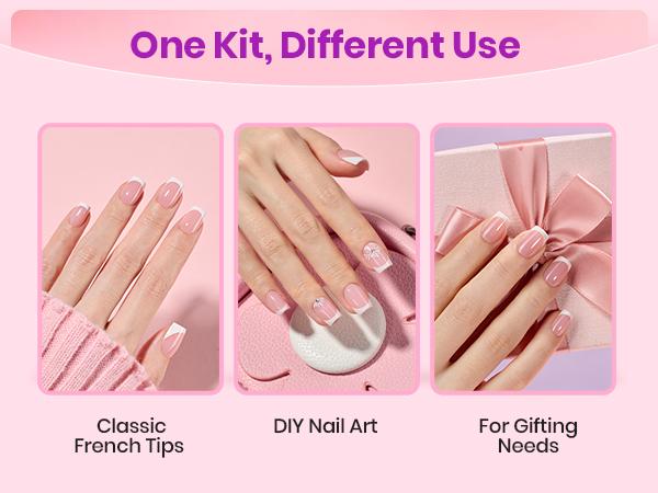 【LIVE ONLY】Beetles French Press-On Nails, Almond, Square & More Shapes, Pre-Etched & Pre-Applied Primer Nail Tips, Easy Glue-On Extensions for DIY Manicure, Gift for Women