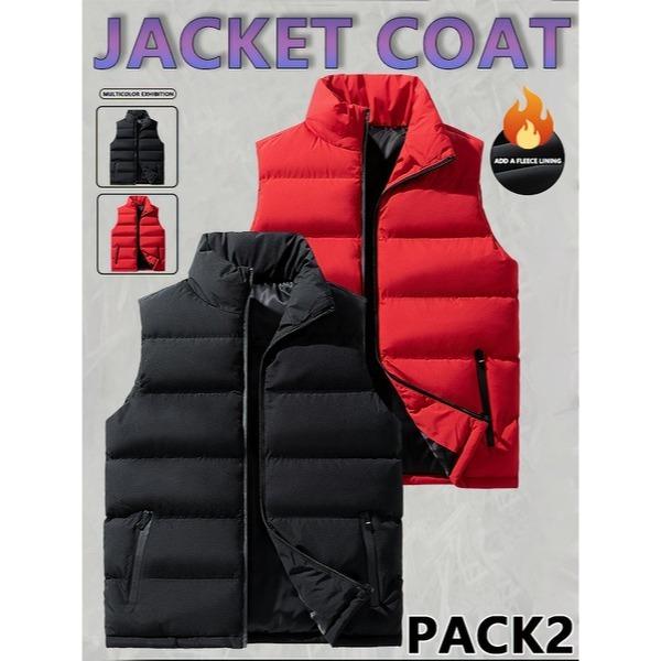 Mens Vest Jacket Warm Sleeveless Jackets Winter Waterproof Zipper Coat Autumn Stand-up Collar Casual Waistcoat Brand Clothing