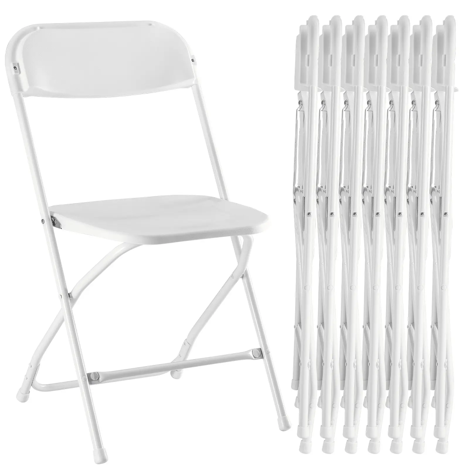 Folding Chair, Plastic Foldable Chairs with 330-Pound Capacity, Sturdy Metal Portable Chair, Easy to Use and Store, Outdoor and Indoor, for Home, Office, Party