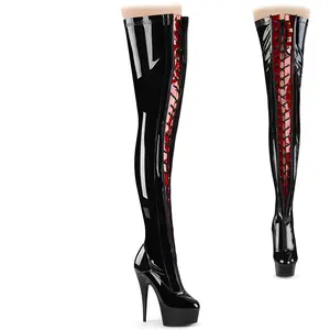Pleaser Delight-3027 Women's High Heel Platform Lace Boot, All Seasons Wear