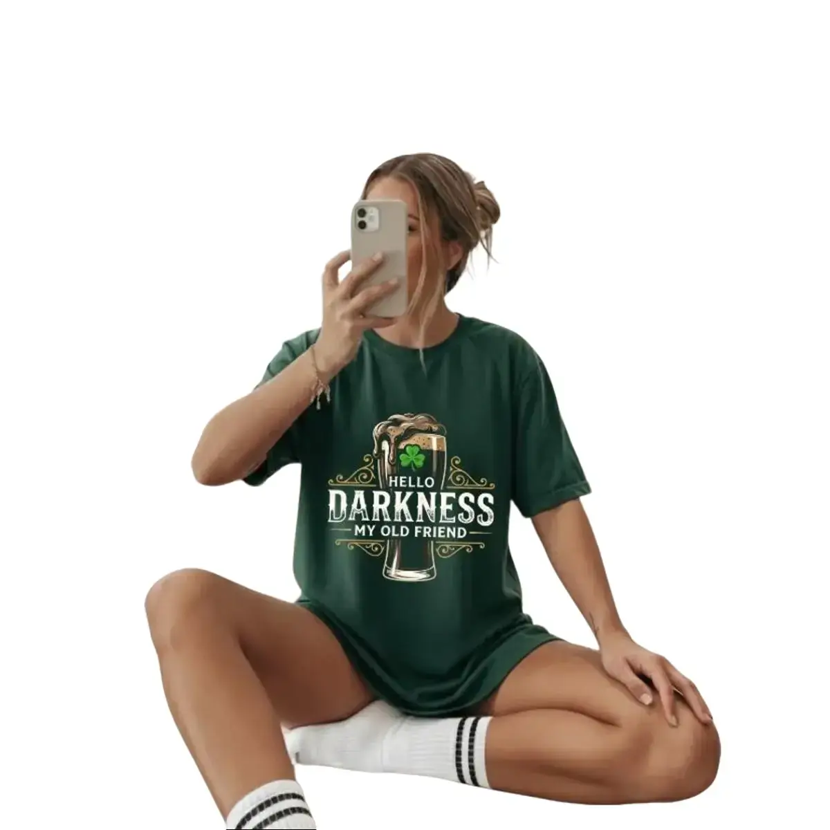 Hello Darkness My Old Friend Shirt,  Day Shirt for Men, Funny Irish Beer Lover Gift, Ireland Clover Tee,  Clothing