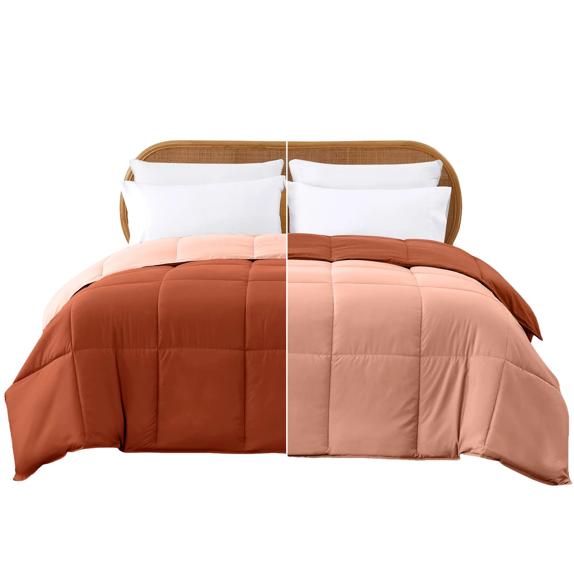 Modern Threads Soft Reversible Down Alternative Duvet Comforter - Twin, Queen, King, Rust & Clay, Breathable, 100% All-Polyester, Hypoallergenic, Flat Weave, Microfiber, Machine Washable Bedding