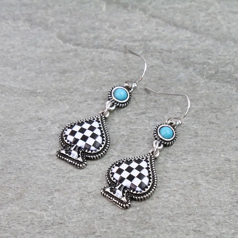 cigarette dangles Western Cigarette logo Print Dangle Earrings