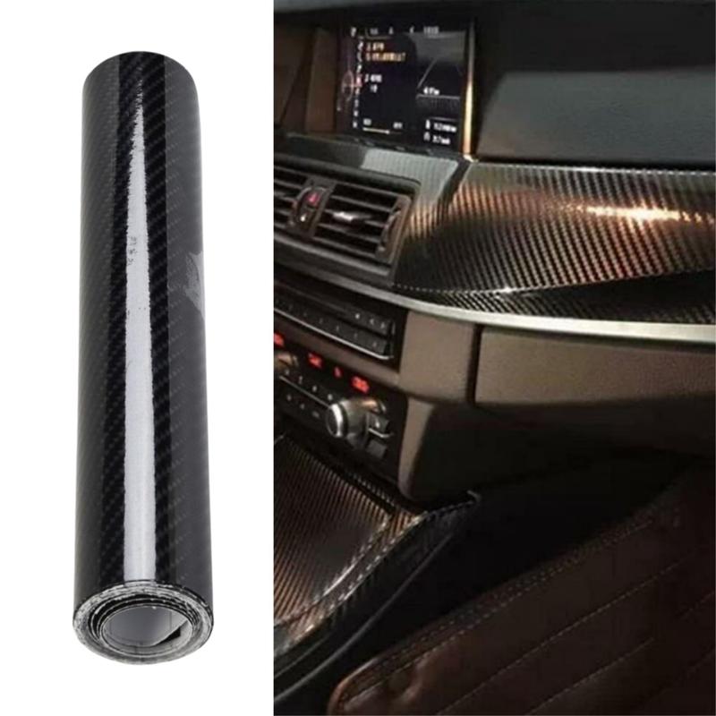 FONESO Car Body Sticker with Cutter and Hand Tool Kit, 60 x 8 inch Car 7D Matte Carbon Fibre Vinyl Film Wrap Protector Sticker, 5FT Self-Adhesive Air Bubble Free Easy to Install, Universal For All Cars SUVs Sedan Coupe Truck Pickup Bike Motorcycle
