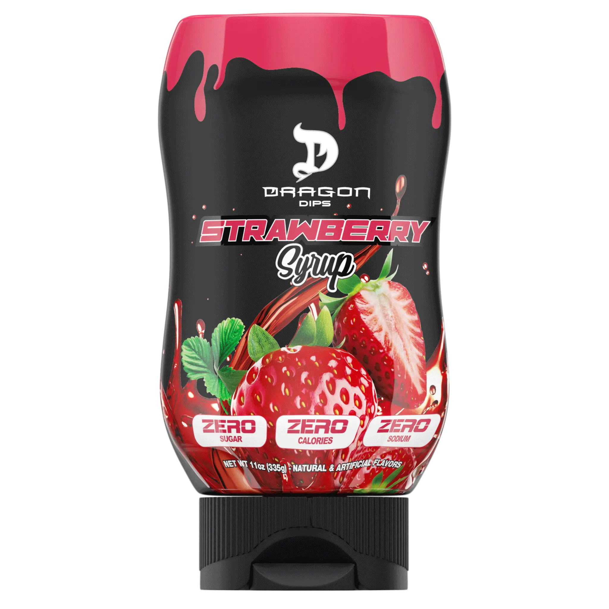 Dragon Dips Strawberry Syrup – Zero Sugar & Zero Calories - 335g