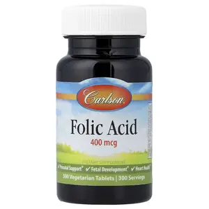 Carlson Folic Acid, 400 mcg, 300 Vegetarian Tablets