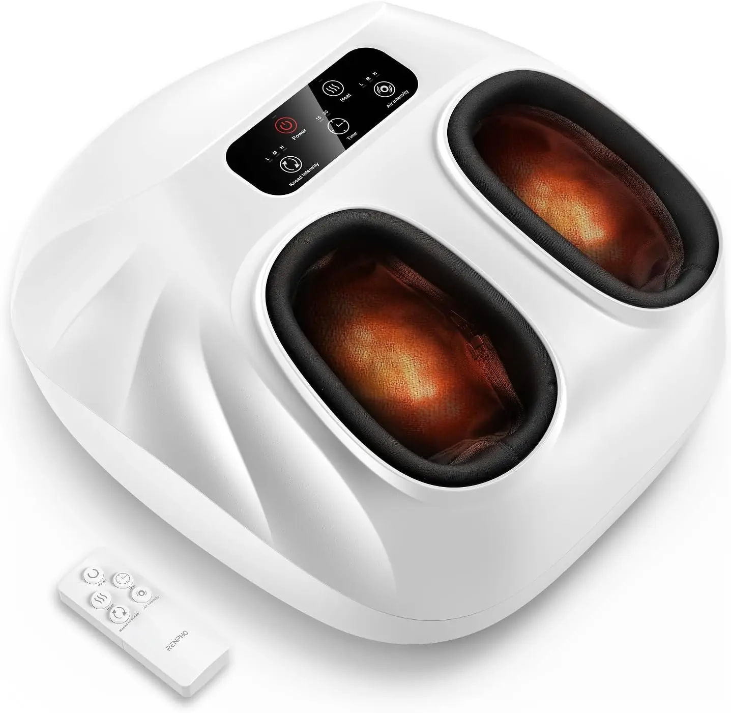 RENPHO Foot Massager Machine with Heat [2026 Upgraded], Shiatsu Foot Massager for Neuropathy, Plantar Fasciitis Massager for Men Women, Up to Size 14