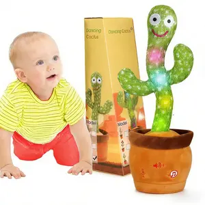 EMOIN Dancing Cactus Toy,Musical Toy Interactive Toy Mimicking Repeating What You Say, Toddler Infant animal Baby Toys Easter for Baby LED Musical Toy perfect present memorable gift