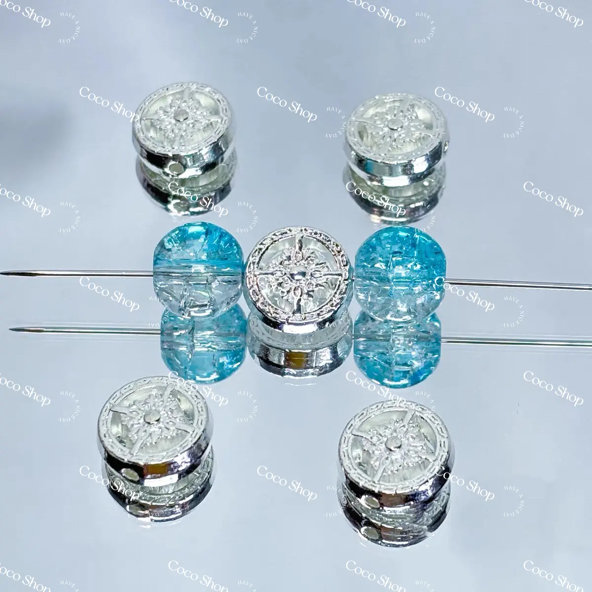 Sliver Round  SnowFlake Spacer