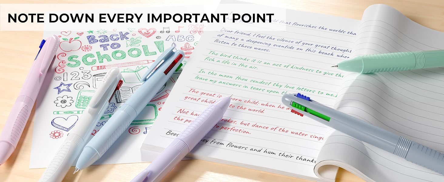 Four Candies 56/58 PCS Aesthetic School Supplies with Large Pencil Case, 6 Colored Ballpoint Pens, 12 Pastel Highlighters, 5 Black Ink Gel Pens, 9 Mechanical Pencils 0.5-2.0mm Student Essentials,girly office supplies,Writing Instruments Stationery Set